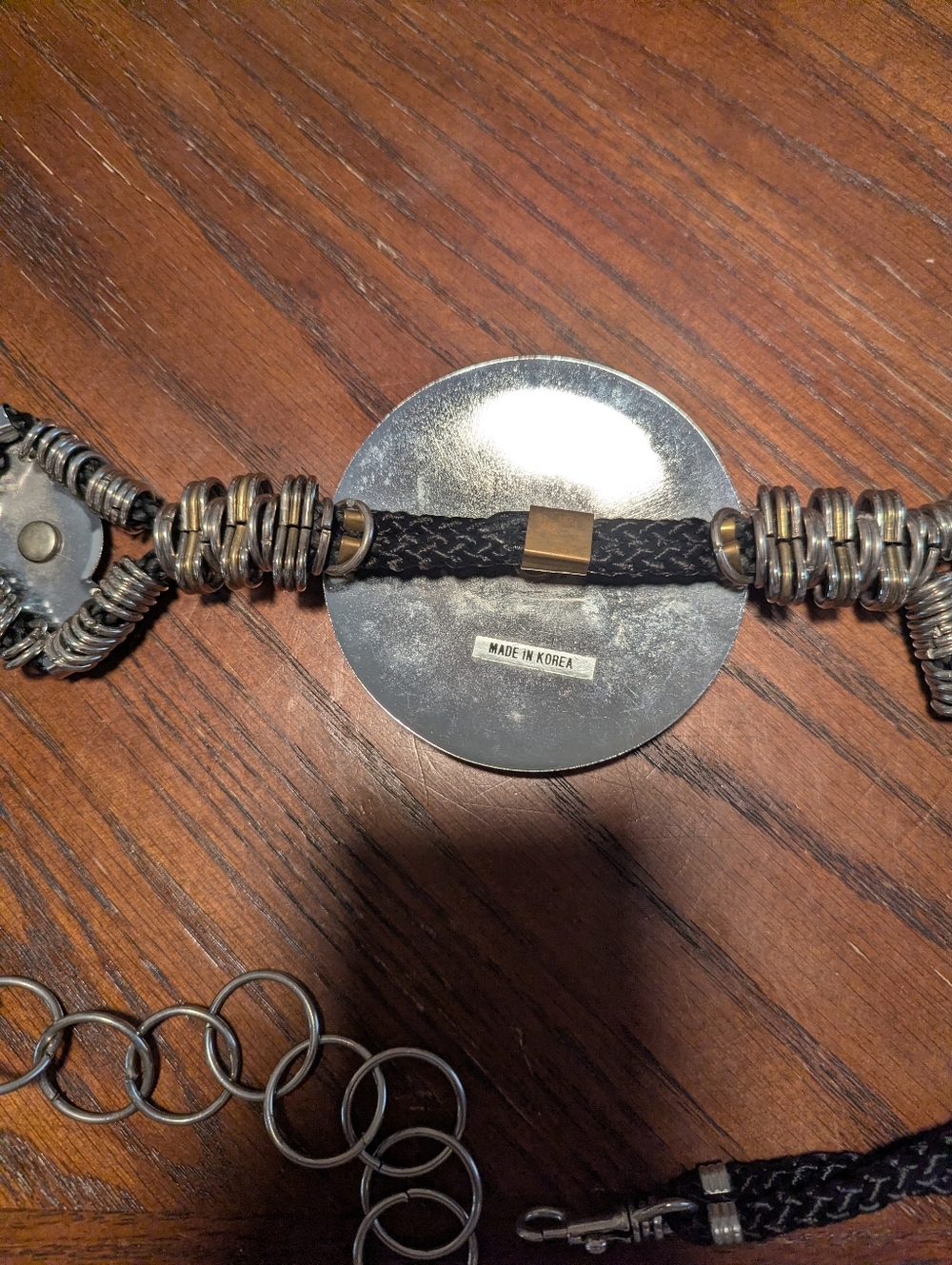 Metallic Silver Statement Waist Belt with Floral Accents. Vintage. 80's. Boho. - Picture 7 of 7